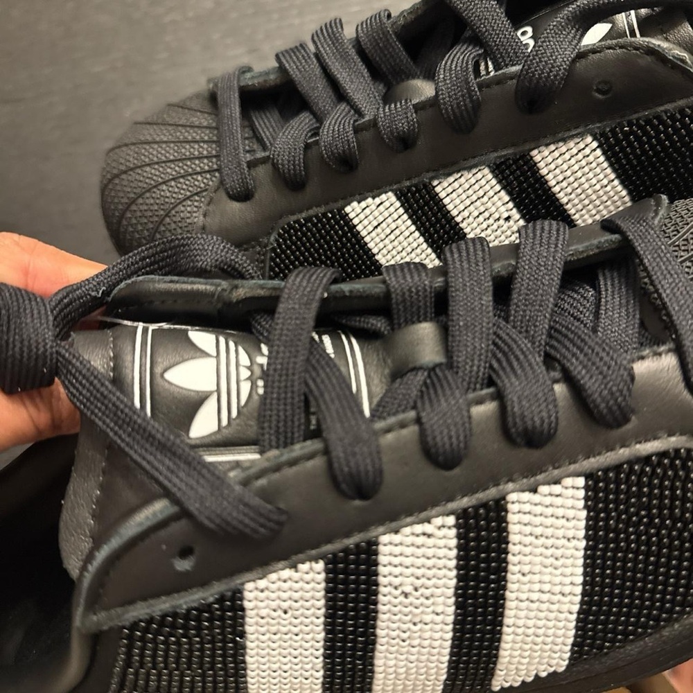 New Adidas Women's Superstar II Beaded Shoes - Black (JH7098) - Picture 7 of 7